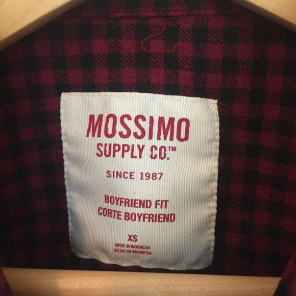 Mossimo red & black flannel plaid button up shirt - size XS - Picture 3 of 6